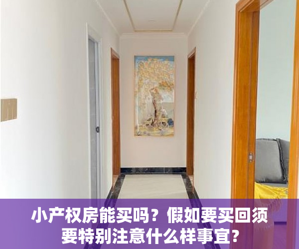 小产权房能买吗？假如要买回须要特别注意什么样事宜？