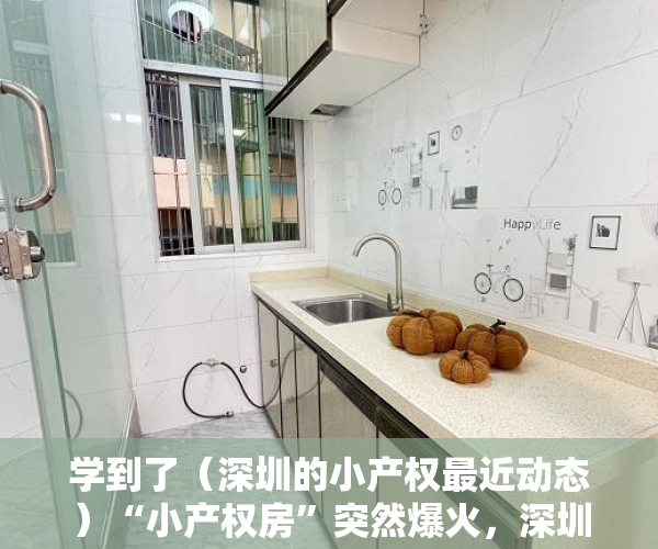 学到了（深圳的小产权最近动态）“小产权房”突然爆火，深圳紧急出手了，深圳小小产权房，