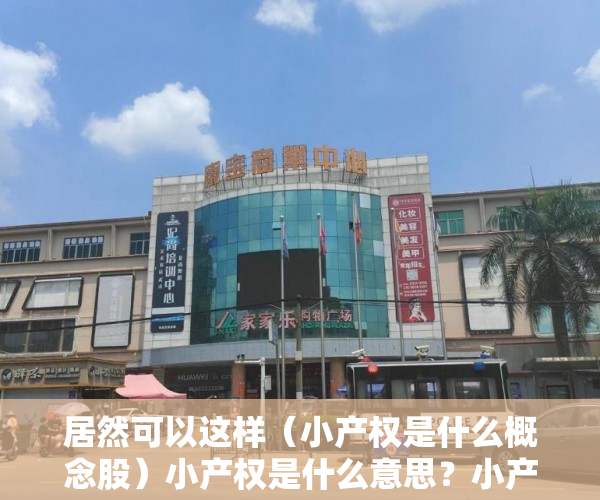 居然可以这样（小产权是什么概念股）小产权是什么意思？小产权概念释义，小产权房子是什么概念，