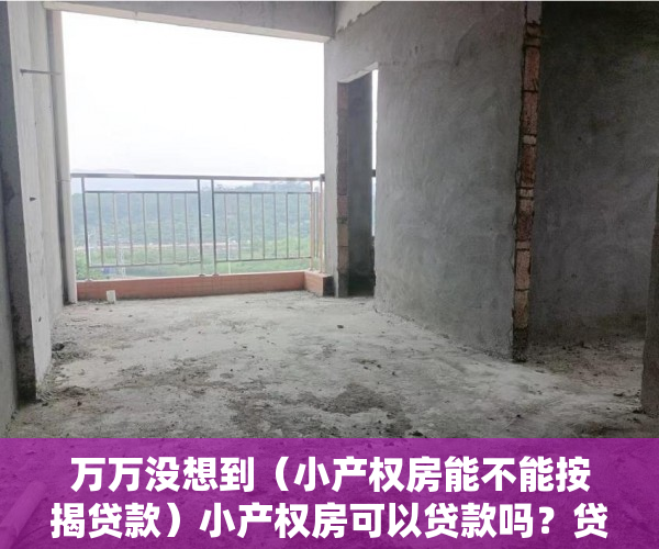 万万没想到（小产权房能不能按揭贷款）小产权房可以贷款吗？贷款需要注意什么问题？，贷款小产权房能贷款吗，