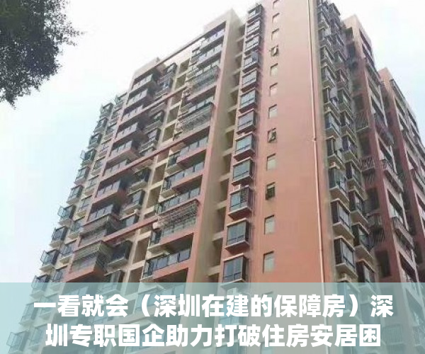 一看就会（深圳在建的保障房）深圳专职国企助力打破住房安居困局，深圳国企地产，