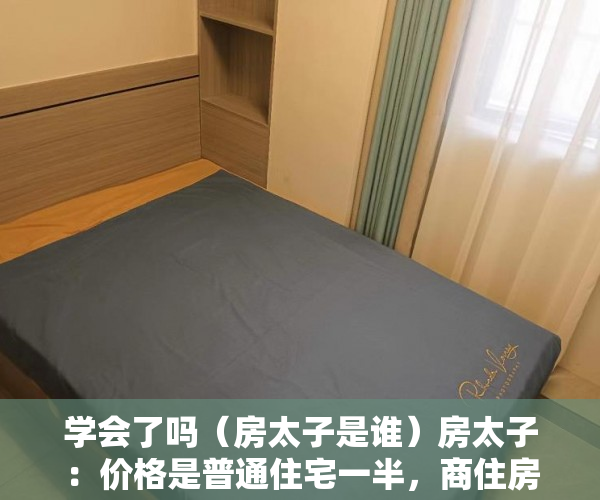 学会了吗（房太子是谁）房太子：价格是普通住宅一半，商住房是投资佳选，还是大坑？，房太子妃，