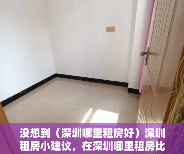 没想到（深圳哪里租房好）深圳租房小建议，在深圳哪里租房比较好，
