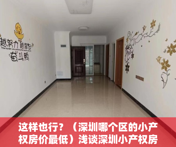 这样也行？（深圳哪个区的小产权房价最低）浅谈深圳小产权房和商品房的区别，深圳小产权房价位，