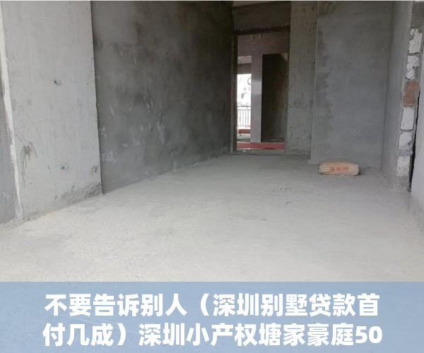 不要告诉别人（深圳别墅贷款首付几成）深圳小产权塘家豪庭50平公寓19W吗，深圳房贷首付比例，