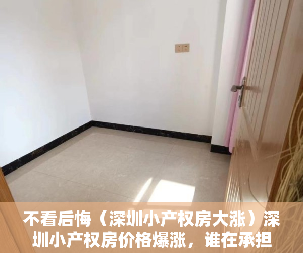 不看后悔（深圳小产权房大涨）深圳小产权房价格爆涨，谁在承担法律风险，深圳小产权房交易火爆，
