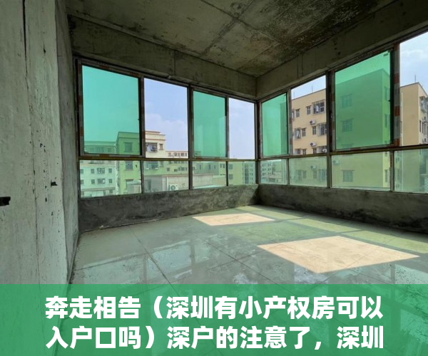 奔走相告（深圳有小产权房可以入户口吗）深户的注意了，深圳小产权房可以落户了！，深圳小产权房能入户深圳户口，