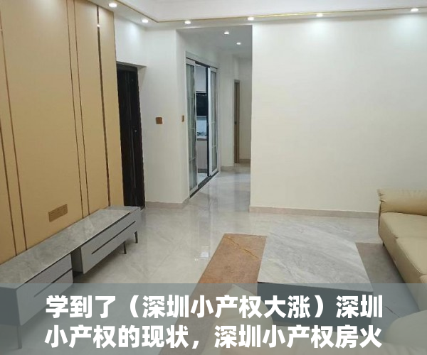 学到了（深圳小产权大涨）深圳小产权的现状，深圳小产权房火爆，