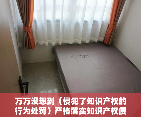 万万没想到（侵犯了知识产权的行为处罚）严格落实知识产权侵权惩罚性制度 深圳为营商环境撑起法治晴空，依法加大对知识产权侵权行为惩治力度，