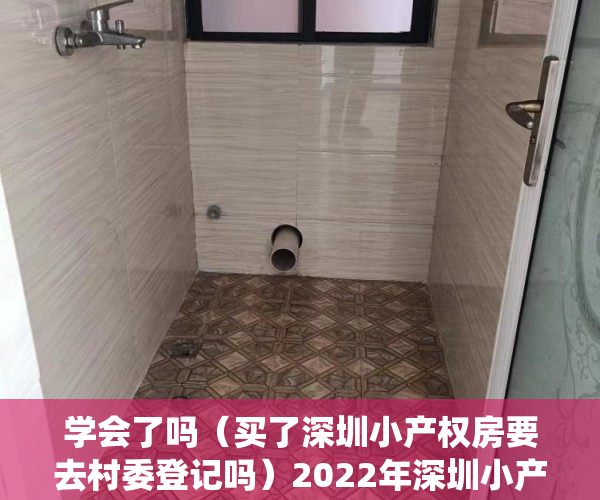 学会了吗（买了深圳小产权房要去村委登记吗）2022年深圳小产权房如何查看是村委统建的楼还是历史遗留的？，2021年深圳小产权房怎么处理，