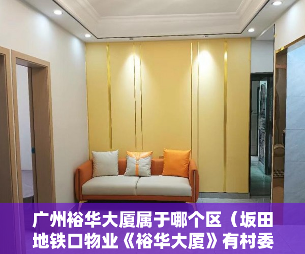 广州裕华大厦属于哪个区（坂田地铁口物业《裕华大厦》有村委备案盖章 ）小产权房贷款多久能放款，