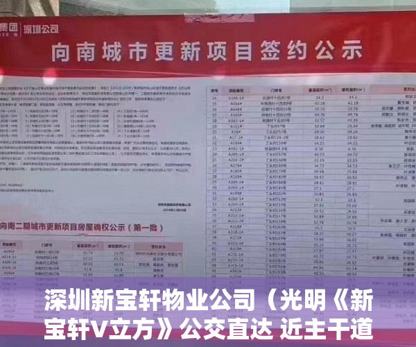 深圳新宝轩物业公司（光明《新宝轩V立方》公交直达 近主干道 配套齐全 成熟商 ）小产权多久能卖掉，