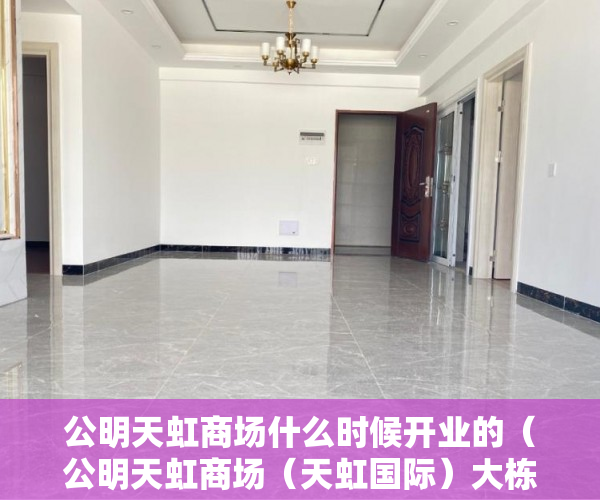 公明天虹商场什么时候开业的（公明天虹商场（天虹国际）大栋共17层，230户， ）小产权纠纷起诉多久可以解决，