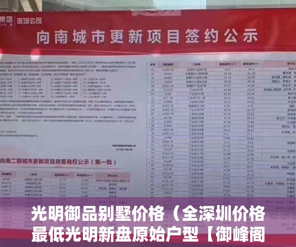 光明御品别墅价格（全深圳价格最低光明新盘原始户型【御峰阁】首付八万起 ）购买小产权起诉多久能退款，