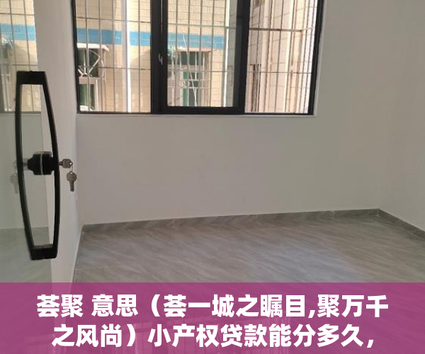荟聚 意思（荟一城之瞩目,聚万千之风尚）小产权贷款能分多久，