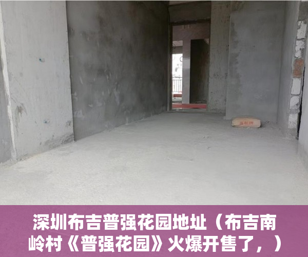 深圳布吉普强花园地址（布吉南岭村《普强花园》火爆开售了，）落户小产权房多久能买，