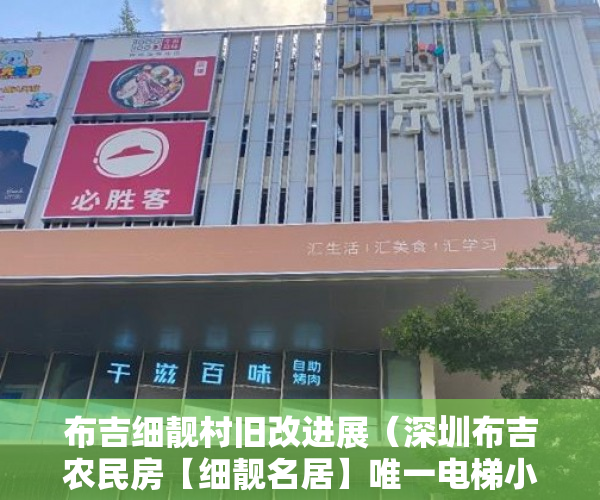 布吉细靓村旧改进展（深圳布吉农民房【细靓名居】唯一电梯小洋房 ）小产权怎么开发，