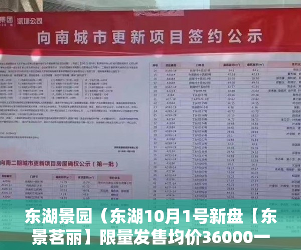 东湖景园（东湖10月1号新盘【东景茗丽】限量发售均价36000一平方 ）小产权变大产权多久满5年，
