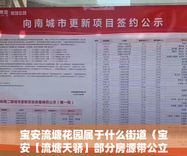 宝安流塘花园属于什么街道（宝安【流塘天骄】部分房源带公立学位）大产证下来小产权加速办理要多久，