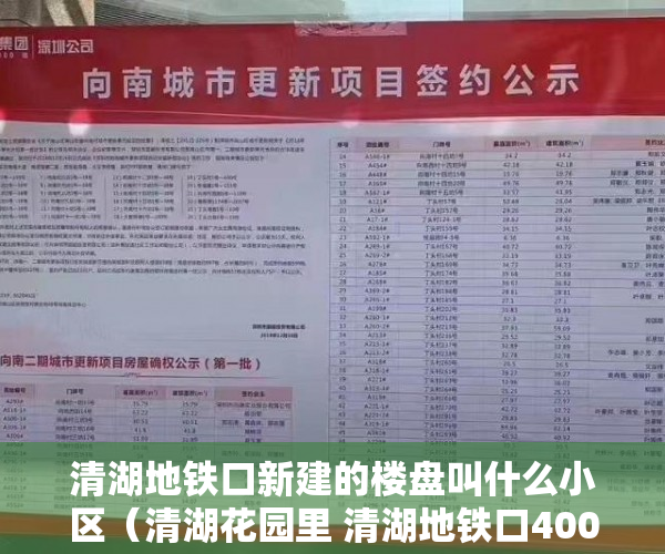 清湖地铁口新建的楼盘叫什么小区（清湖花园里 清湖地铁口400米，南北通透大户型户户大阳台 ）小产权loft贷款多久还清，