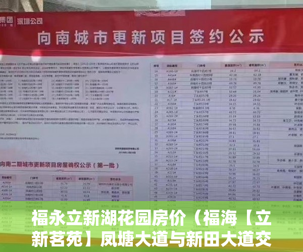 福永立新湖花园房价（福海【立新茗苑】凤塘大道与新田大道交汇处 ）深圳小产权房怎么来的，