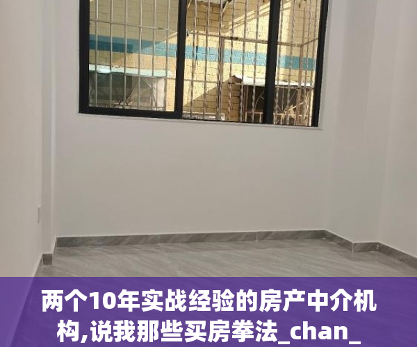 两个10年实战经验的房产中介机构,说我那些买房拳法_chan_