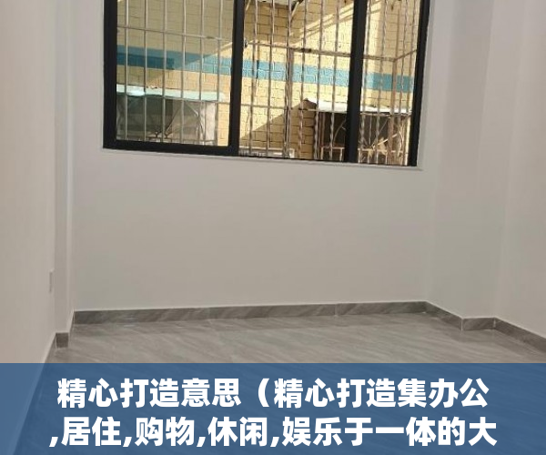 精心打造意思（精心打造集办公,居住,购物,休闲,娱乐于一体的大型“综合 ）买小产权房交了定金多久能拿到，
