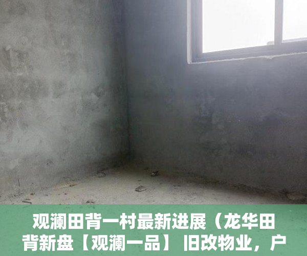 观澜田背一村最新进展（龙华田背新盘【观澜一品】 旧改物业，户户精装修，大阳 ）小产权房强拆怎么个赔法，