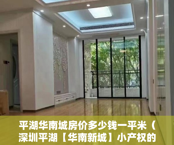 平湖华南城房价多少钱一平米（深圳平湖【华南新城】小产权的价格，商品房权利的性质！ ）中介买小产权房要做多久监狱，