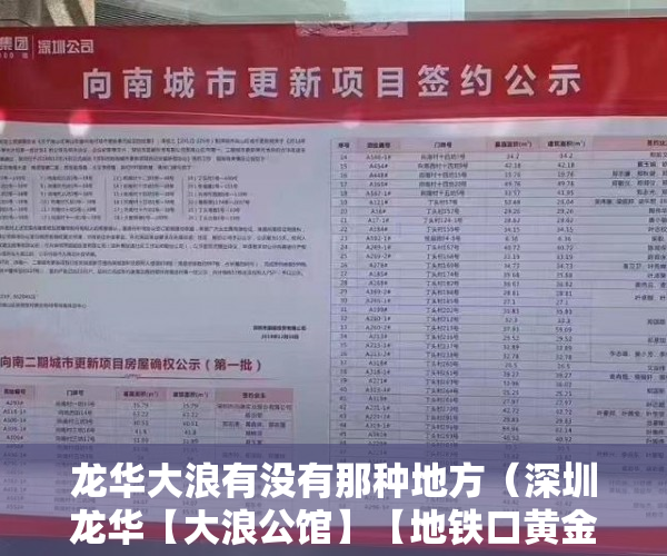 龙华大浪有没有那种地方（深圳龙华【大浪公馆】【地铁口黄金地段】1116日火爆开 ）小产权申请查封要多久，