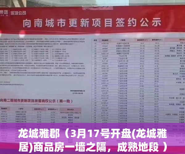 龙城雅郡（3月17号开盘(龙城雅居)商品房一墙之隔，成熟地段 ）一般小产权房产证多久能办下来，