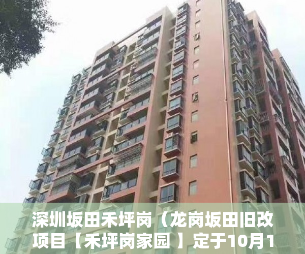 深圳坂田禾坪岗（龙岗坂田旧改项目【禾坪岗家园 】定于10月1日国庆盛大开 ）小产权房多久年才拆，