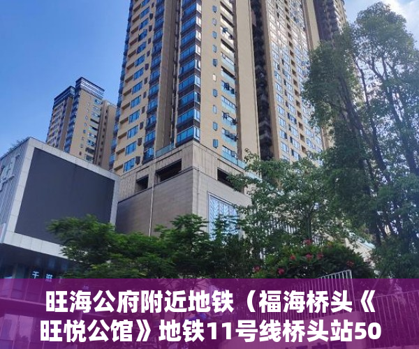 旺海公府附近地铁（福海桥头《旺悦公馆》地铁11号线桥头站50米 ）大产权证分割小产权证要多久，